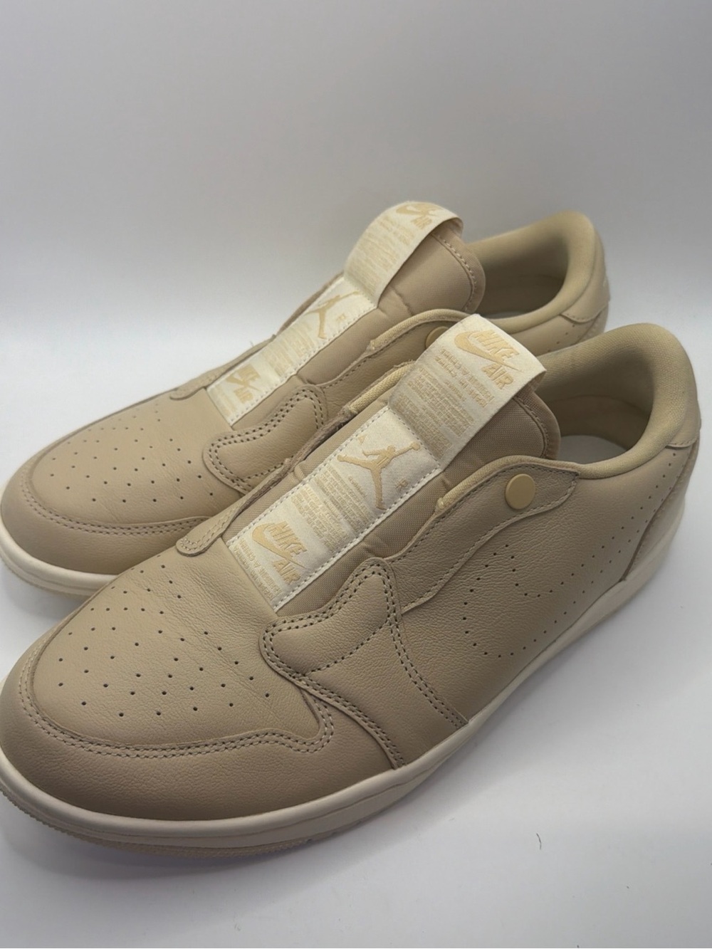 Clean Women’s 10.5 Jordan 1 Retro Low Slip On Desert Ore Light Cream AV3918-200